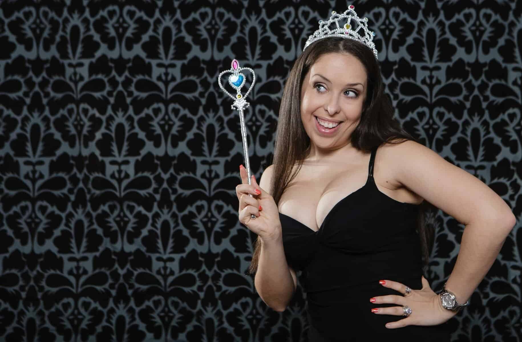 Picstrips attendant directing guests at a photo booth