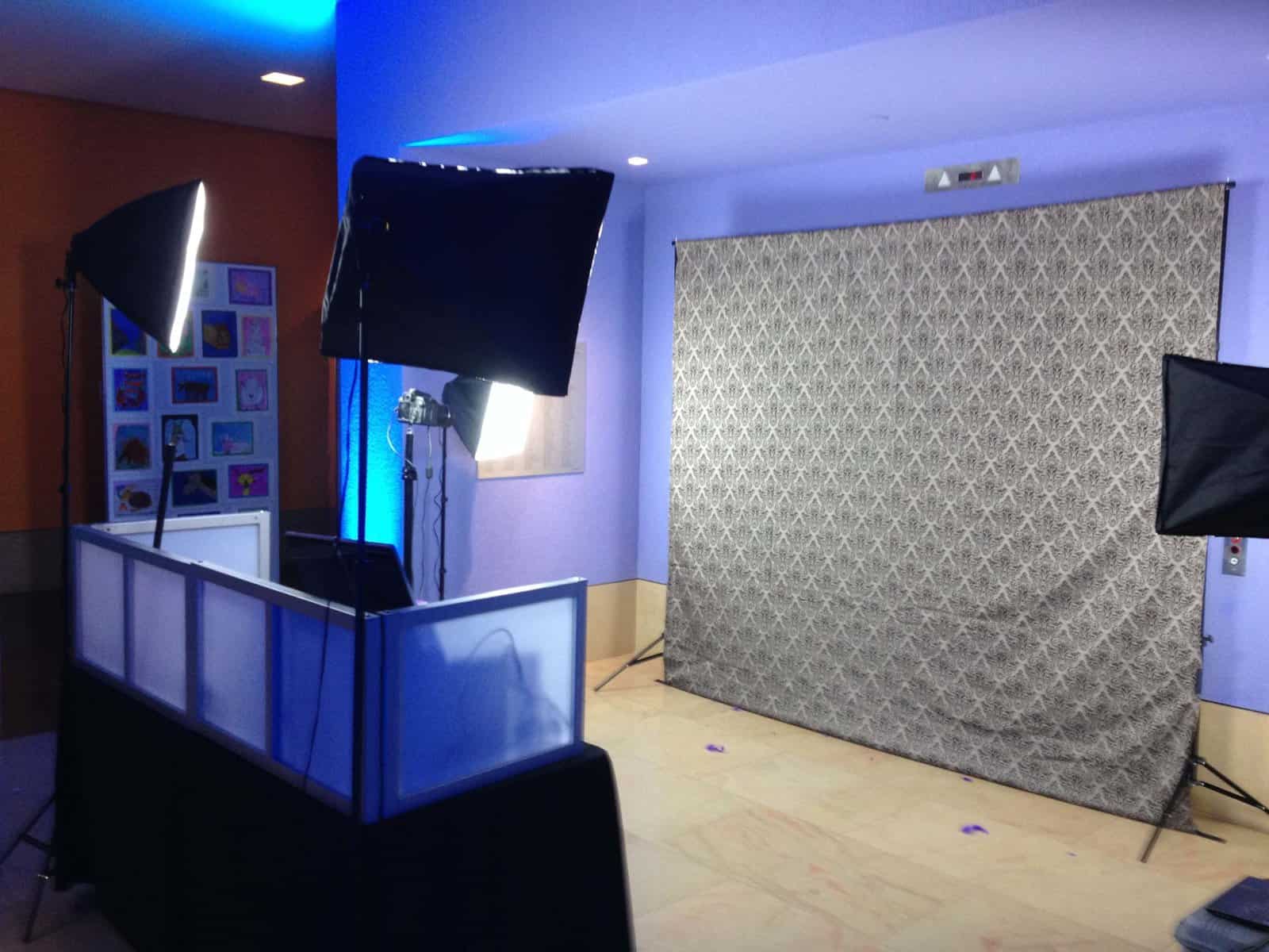 This shows the Picstrips.com flip book booth ready for action.